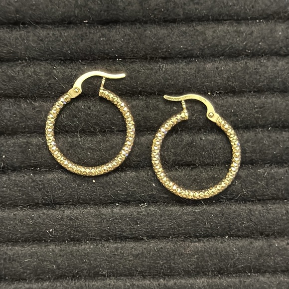 18K SAUDI GOLD HOOPS EARRINGS - Picture 4 of 4